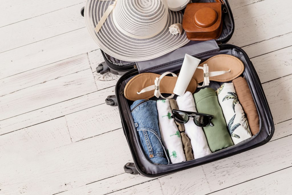 rolling clothes for travel